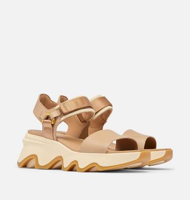 Women's Kinetic Impact Y-Strap High Sandal, Color: Honest Beige, Honey White, image 2