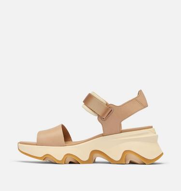 Women's Kinetic Impact Y-Strap High Sandal, Color: Honest Beige, Honey White, image 4