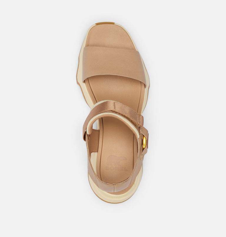 Women's Kinetic Impact Y-Strap High Sandal, Color: Honest Beige, Honey White, image 5