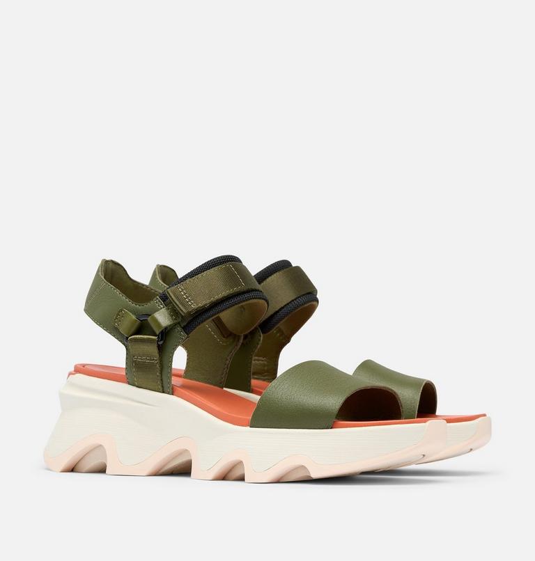 Women's Kinetic Impact Y-Strap High Sandal, Color: Utility Green, Pearlescent, image 2