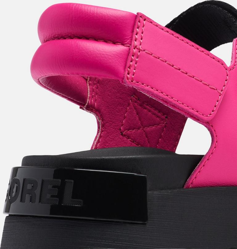 VIIBE Women's Flat Sandal, Color: Fuchsia Fizz, Black, image 8