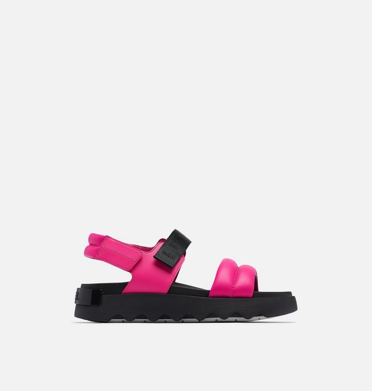 VIIBE Women's Flat Sandal, Color: Fuchsia Fizz, Black, image 1