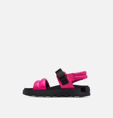 VIIBE Women's Flat Sandal, Color: Fuchsia Fizz, Black, image 4