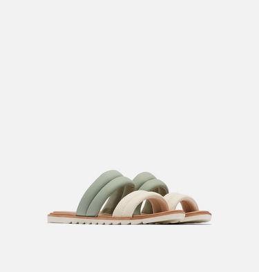 Women's Ella II Puff Slide Sandal, Color: Safari, Chalk, image 2