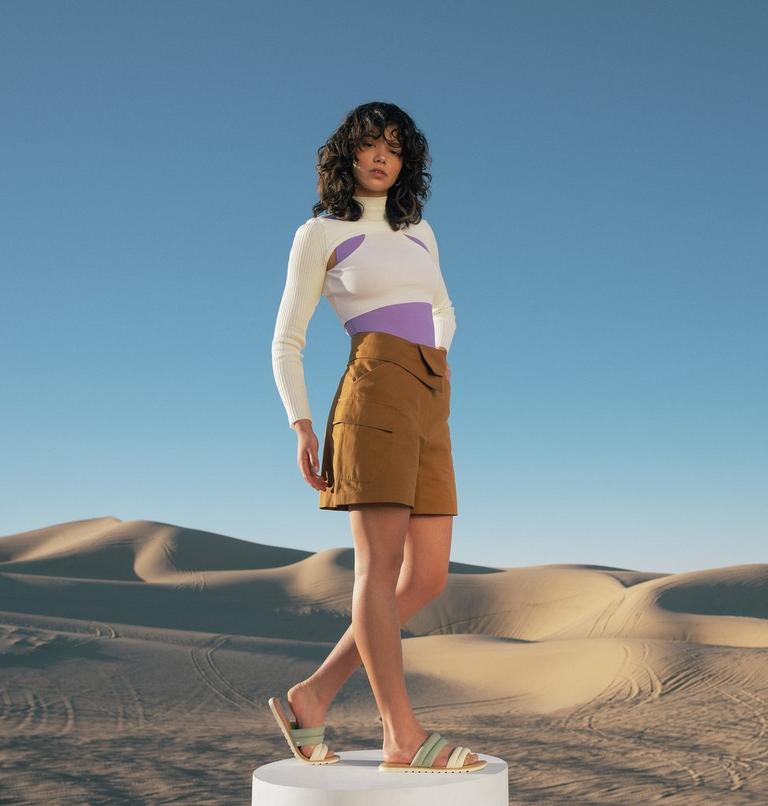 Women's Ella II Puff Slide Sandal, Color: Safari, Chalk, image 9