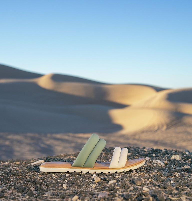 Women's Ella II Puff Slide Sandal, Color: Safari, Chalk, image 11