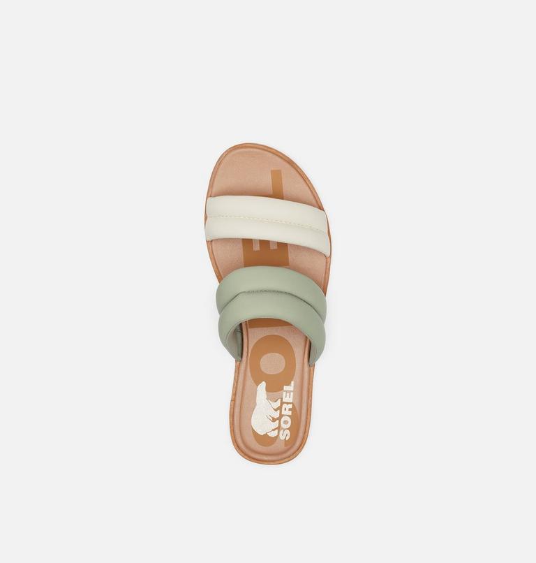 Women's Ella II Puff Slide Sandal, Color: Safari, Chalk, image 5