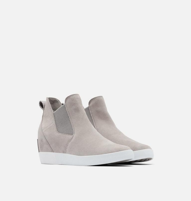OUT N ABOUT Slip-On Women's Wedge, Color: Chrome Grey, White, image 2