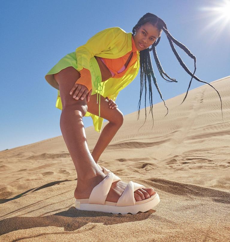 Women's Viibe Twist Slide, Color: Nova Sand, Chalk, image 11