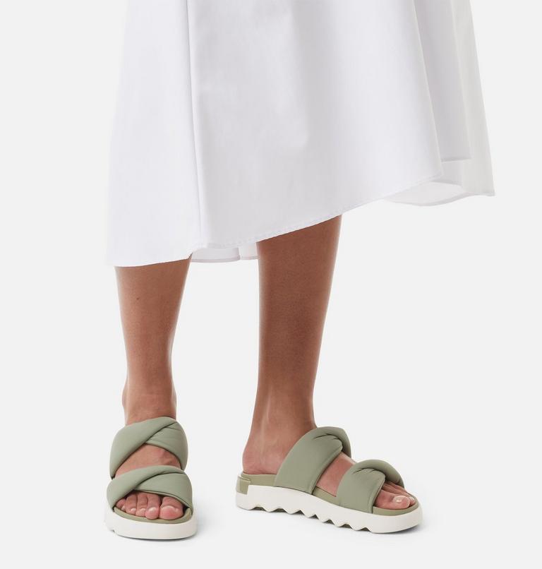Women's Viibe Twist Slide, Color: Safari, Stone Green, image 7