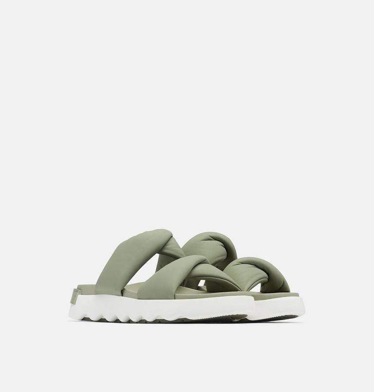 Women's Viibe Twist Slide, Color: Safari, Stone Green, image 2