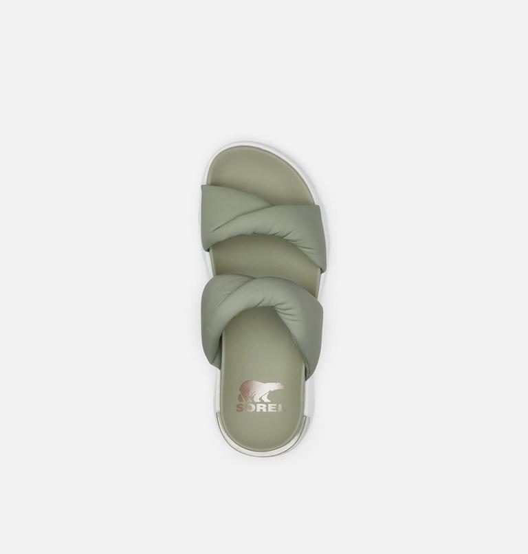 Women's Viibe Twist Slide, Color: Safari, Stone Green, image 5