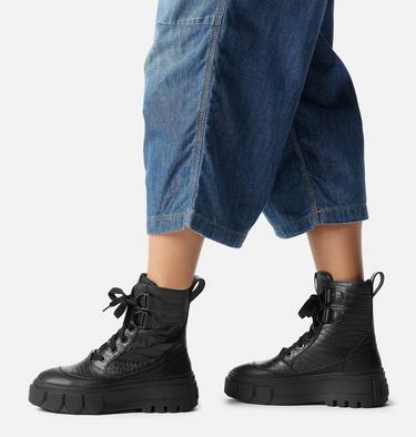 Women's Caribou X Boot Lace Waterproof Boot, Color: Black, Black Croc, image 2