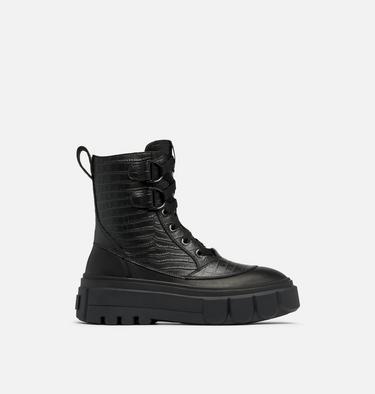 Women's Caribou X Boot Lace Waterproof Boot, Color: Black, Black Croc, image 1