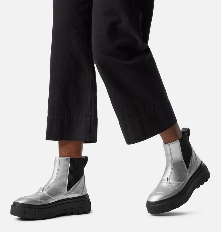 CARIBOU X Women's Chelsea Waterproof Boot, Color: Pure Silver, Black, image 8