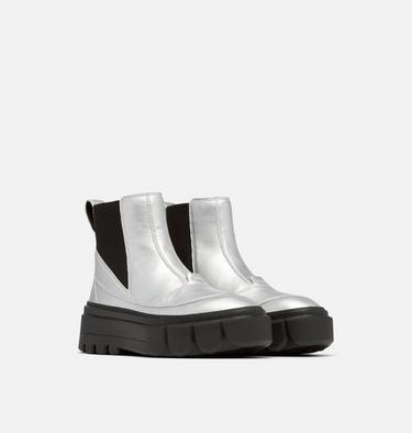 CARIBOU X Women's Chelsea Waterproof Boot, Color: Pure Silver, Black, image 2