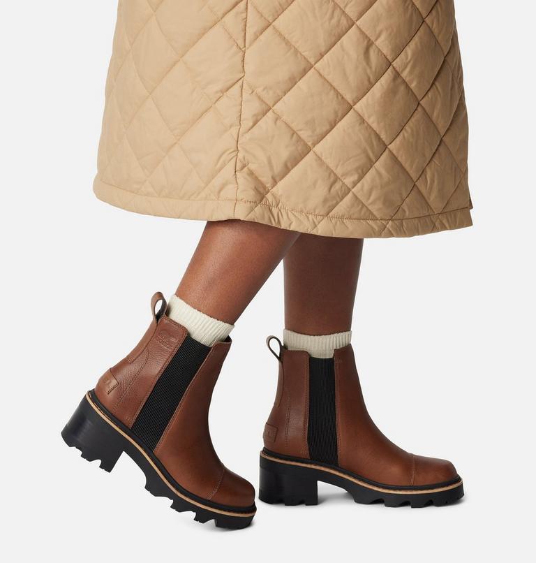 JOAN NOW Women's Chelsea Boot, Color: Velvet Tan, Black, image 8