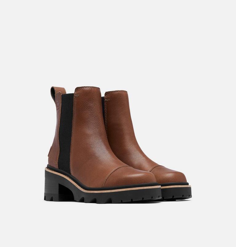 JOAN NOW Women's Chelsea Boot, Color: Velvet Tan, Black, image 2