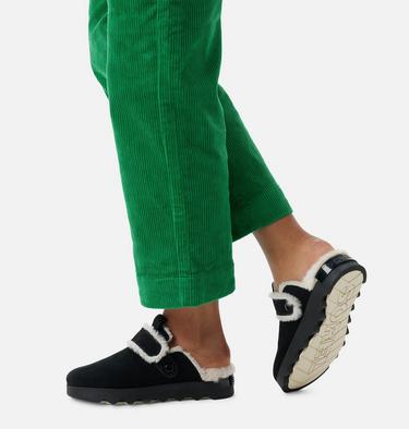 Women's Viibe Suede Cozy Clog, Color: Black, Natural, image 2