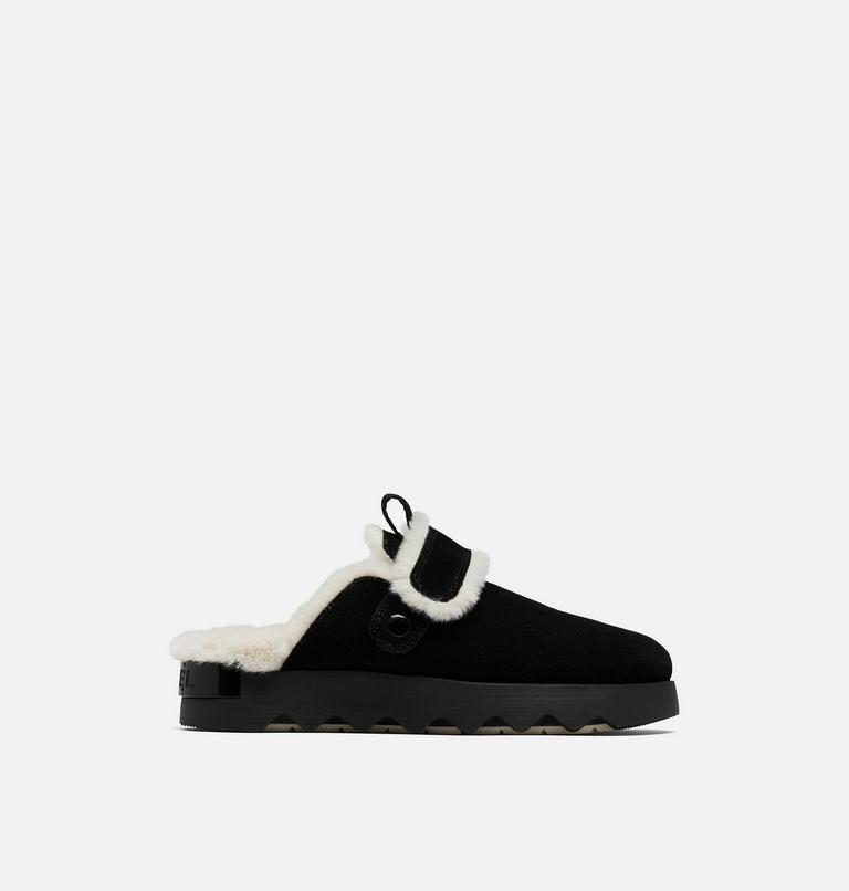 Women's Viibe Suede Cozy Clog, Color: Black, Natural, image 1
