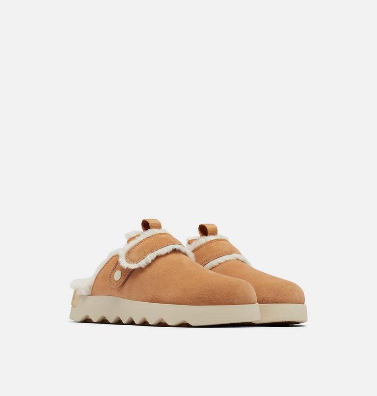 VIIBE Suede Cozy Women's Clog, Color: Tawny Buff, Natural, image 2