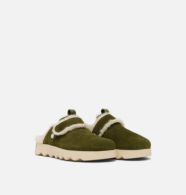 VIIBE Sabots confortables en daim pour femme, Color: Utility Green, Ceramic, image 6