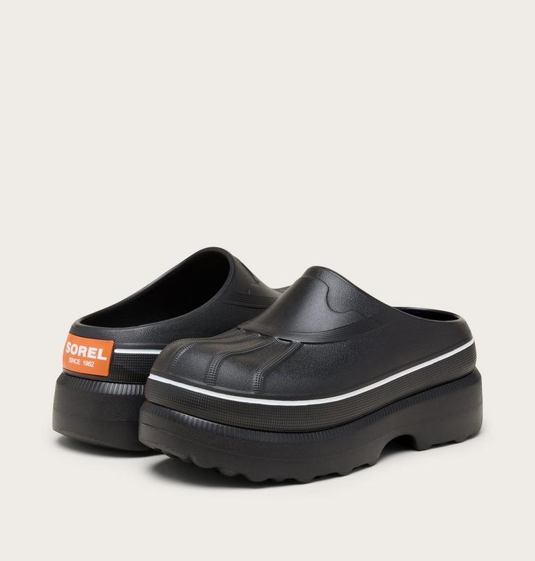 Women's Caribou Clog, Color: Black, Optimized Orange, image 9