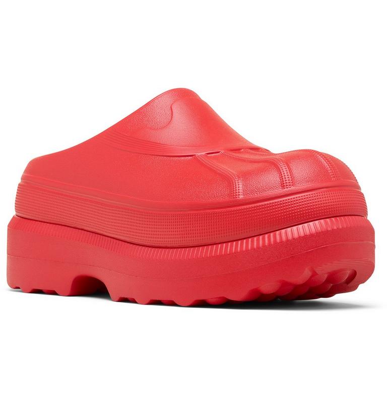 Women's Caribou Clog, Color: Bright Red, Black, image 6