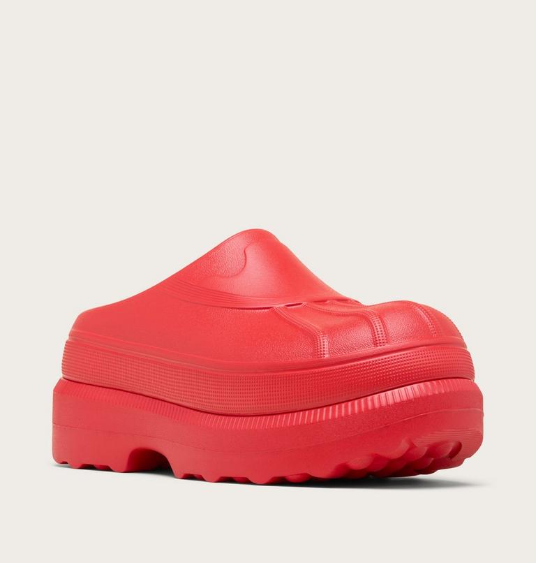 Women's Caribou Clog, Color: Bright Red, Black, image 6