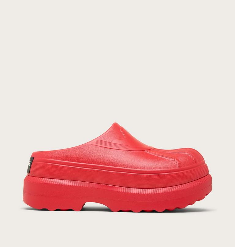 Women's Caribou Clog, Color: Bright Red, Black, image 1