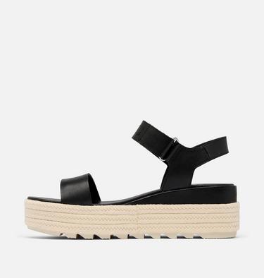 CAMERON Sandales plates à talons compensés pour femme, Color: Black, Chalk, image 8