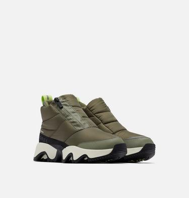KINETIC Impact Women's Puffy Zip Waterproof Boot, Color: Stone Green, Black, image 2