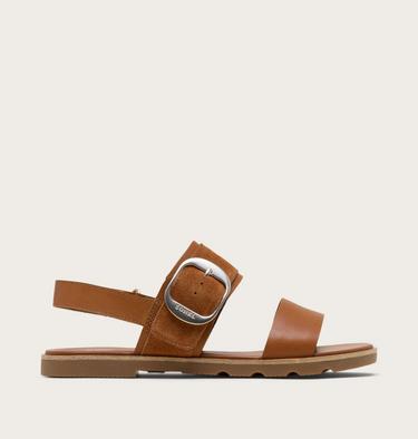 Sandalia plana destalonada Ella III para mujer, Color: Iced Tea, Gum 2, image 1