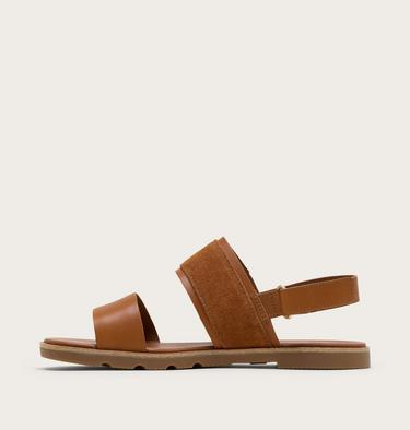 Sandalia plana destalonada Ella III para mujer, Color: Iced Tea, Gum 2, image 4