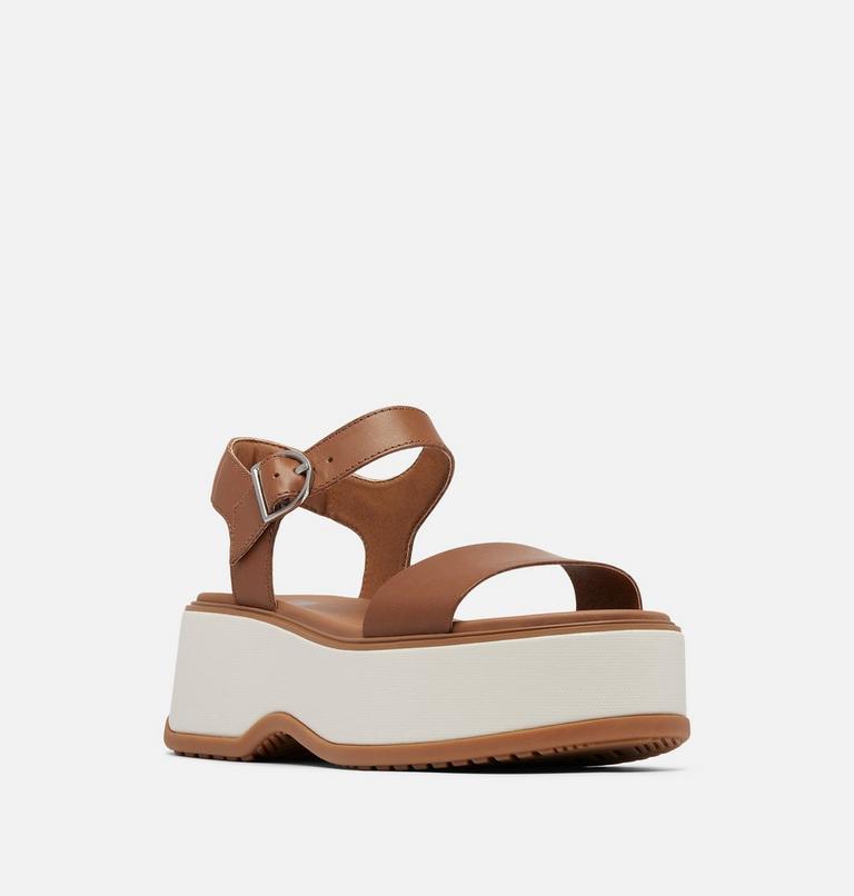 Sandales À Plateforme À Bride De Cheville DAYSPRING Pour Femmes, Color: Velvet Tan, Chalk, image 7