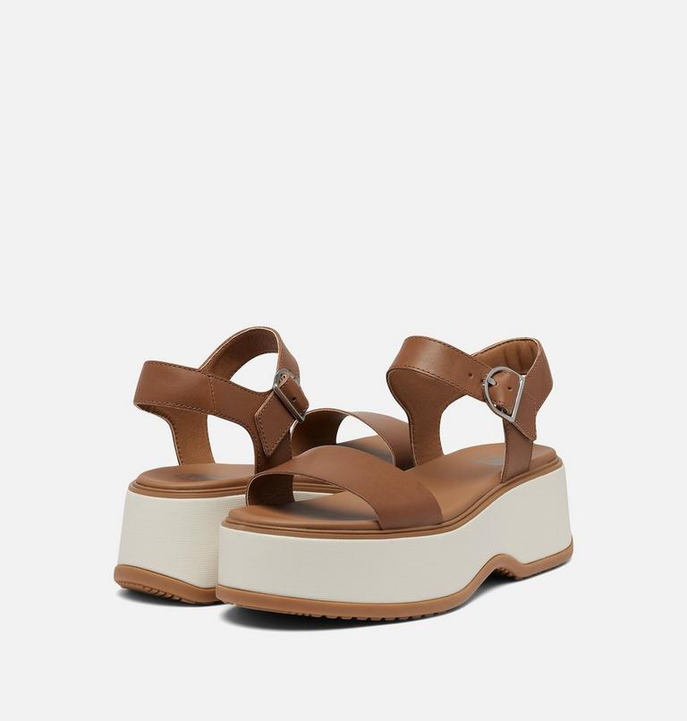 Sandales À Plateforme À Bride De Cheville DAYSPRING Pour Femmes, Color: Velvet Tan, Chalk, image 9
