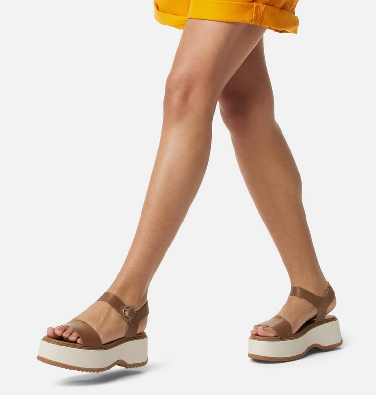 Sandales À Plateforme À Bride De Cheville DAYSPRING Pour Femmes, Color: Velvet Tan, Chalk, image 10