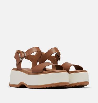 Sandales À Plateforme À Bride De Cheville DAYSPRING Pour Femmes, Color: Velvet Tan, Chalk, image 2