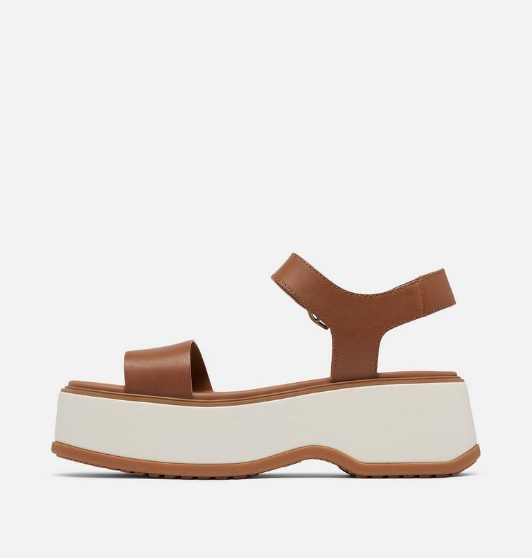 Sandales À Plateforme À Bride De Cheville DAYSPRING Pour Femmes, Color: Velvet Tan, Chalk, image 4