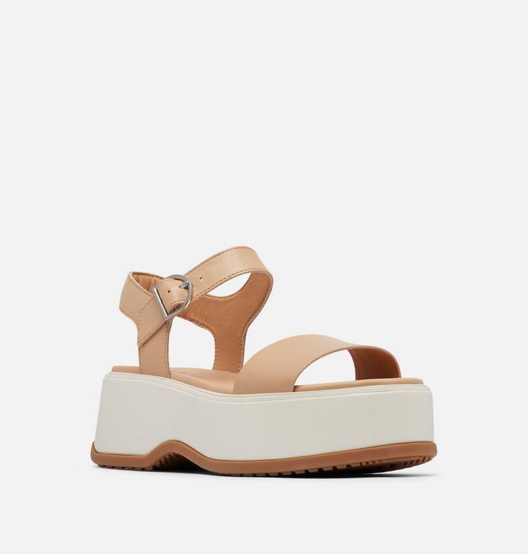 DAYSPRING Ankle Strap Women's Platform Sandal, Color: Honest Beige, Chalk, image 7