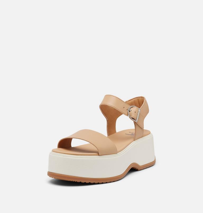 DAYSPRING Ankle Strap Women's Platform Sandal, Color: Honest Beige, Chalk, image 8
