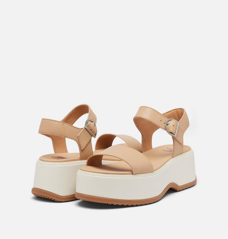 DAYSPRING Ankle Strap Women's Platform Sandal, Color: Honest Beige, Chalk, image 9