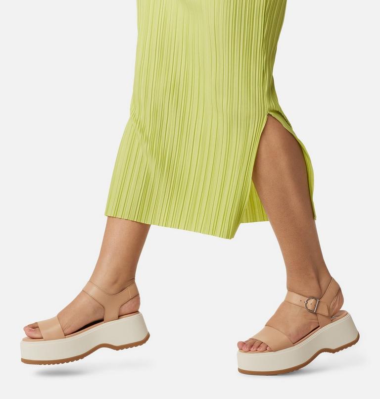 DAYSPRING Ankle Strap Women's Platform Sandal, Color: Honest Beige, Chalk, image 10