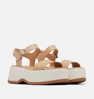 DAYSPRING Ankle Strap Women's Platform Sandal, Color: Honest Beige, Chalk, image 2