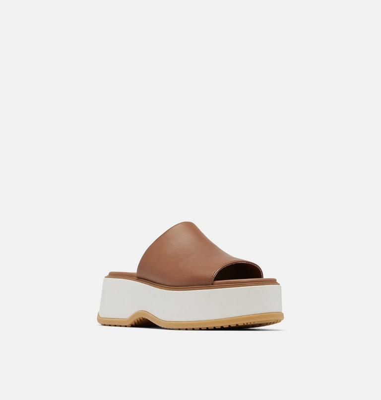 DAYSPRING Slide Women's Platform Sandal, Color: Velvet Tan, Chalk, image 5