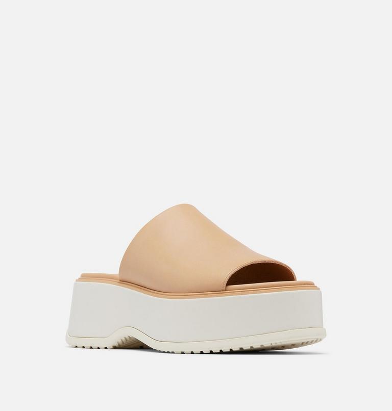 DAYSPRING Slide Women's Platform Sandal, Color: Honest Beige, Chalk, image 7