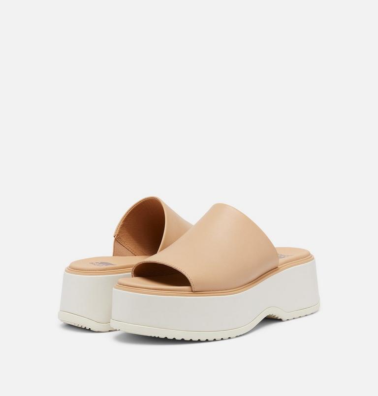 DAYSPRING Slide Women's Platform Sandal, Color: Honest Beige, Chalk, image 9