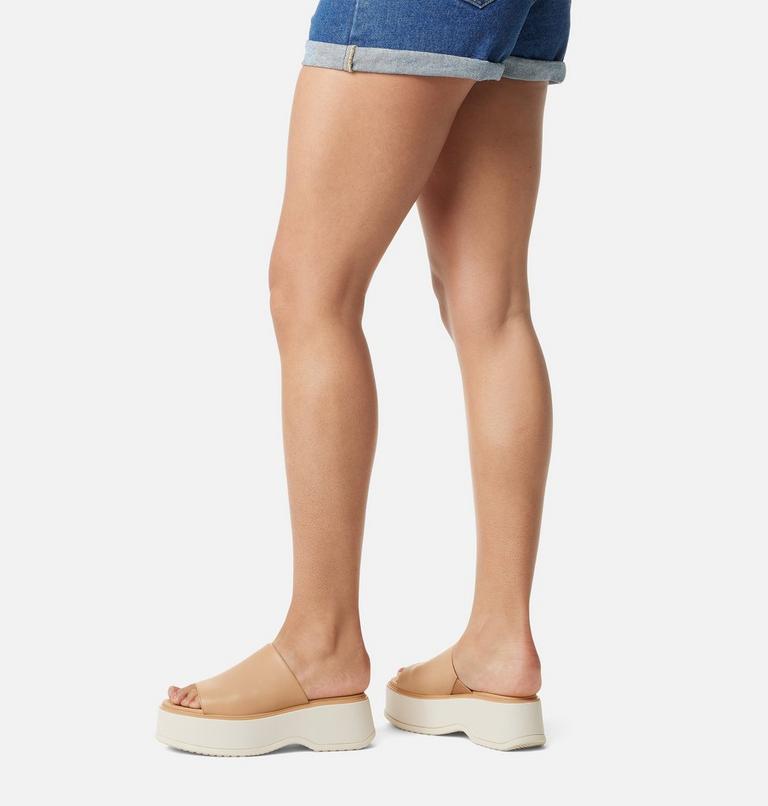 DAYSPRING Slide Women's Platform Sandal, Color: Honest Beige, Chalk, image 10