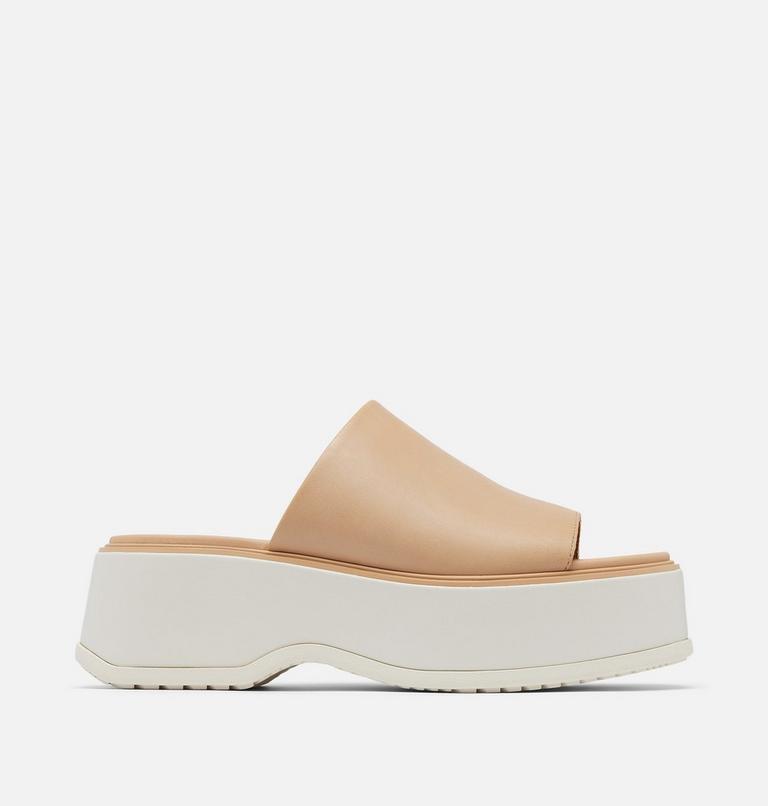 DAYSPRING Slide Women's Platform Sandal, Color: Honest Beige, Chalk, image 1