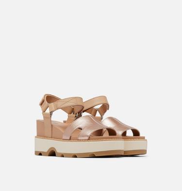 JOANIE IV Ankle Strap Women's Wedge Sandal, Color: Honest Beige, Gum, image 2